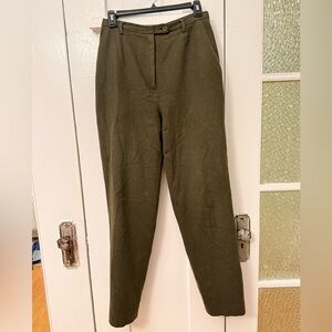 Vintage Pendleton Olive Wool Trousers – High Waist, Tapered Leg - Size 6